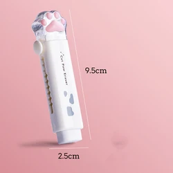 Kawaii Push-Pull Cat Paw Eraser - Creative Student Stationery Gift (White)