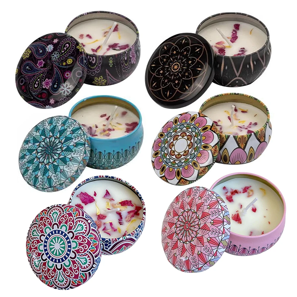 Blooming Essence Scented Soy Candle in Elegant Iron Tin - Aromatherapy Candle for Birthdays, Home, or Wedding Decoration