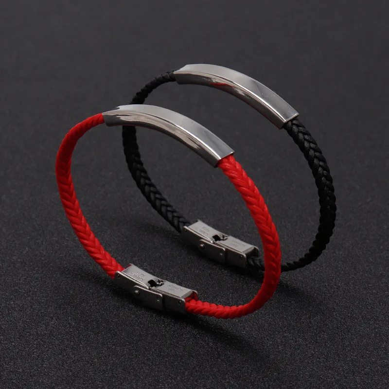 Stainless Steel Bracelet Fashion Bracelet Fashion Jewelry Punk Luxury Rope Chain Bracelet Women Name Engrave Handmade Women Stainless Steel Id Bracelets