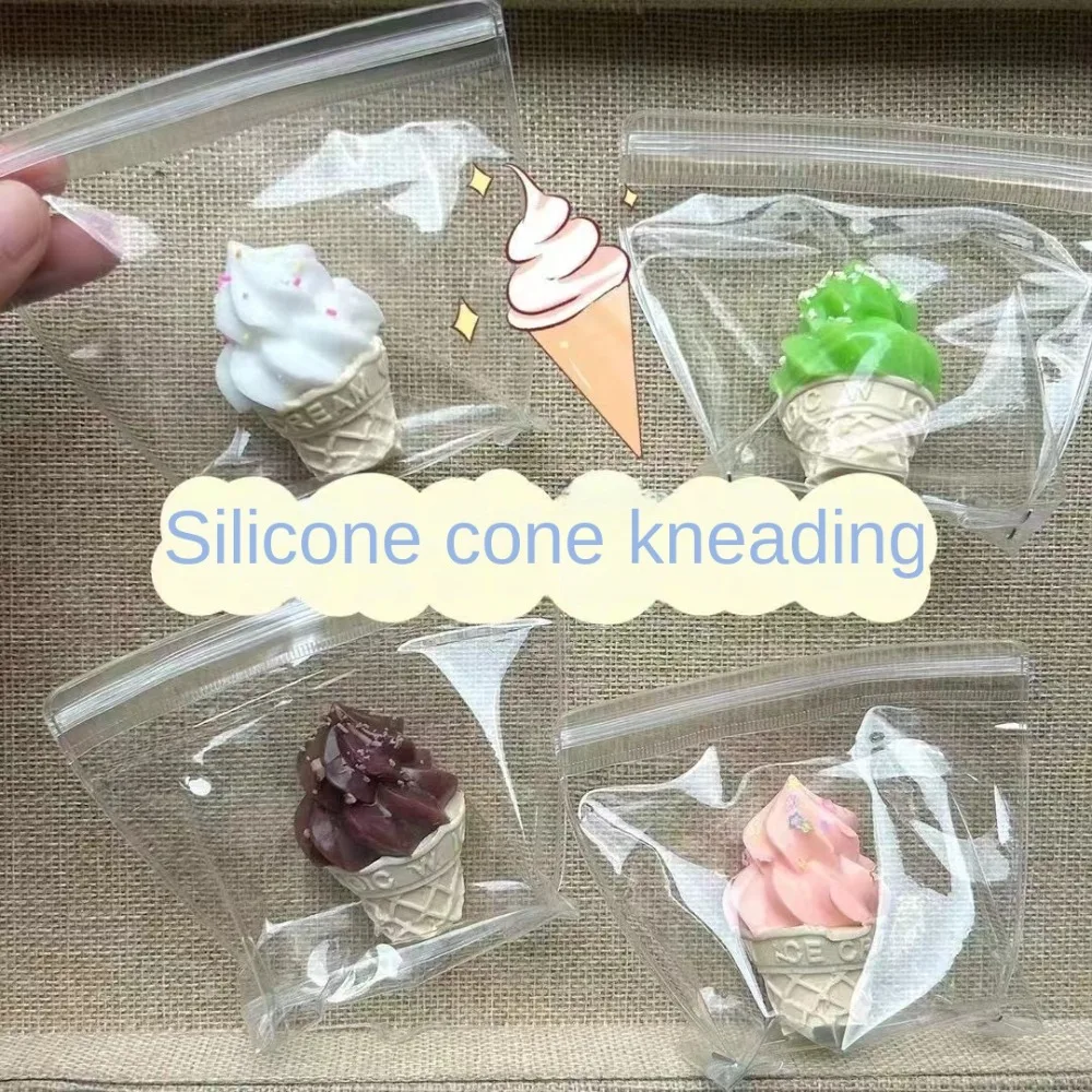 

Sweet Style Ice Cream Cone Squeeze Toy Realistic Super Soft Ice Cream Soft Slow Rebound Toys Silicone Mini