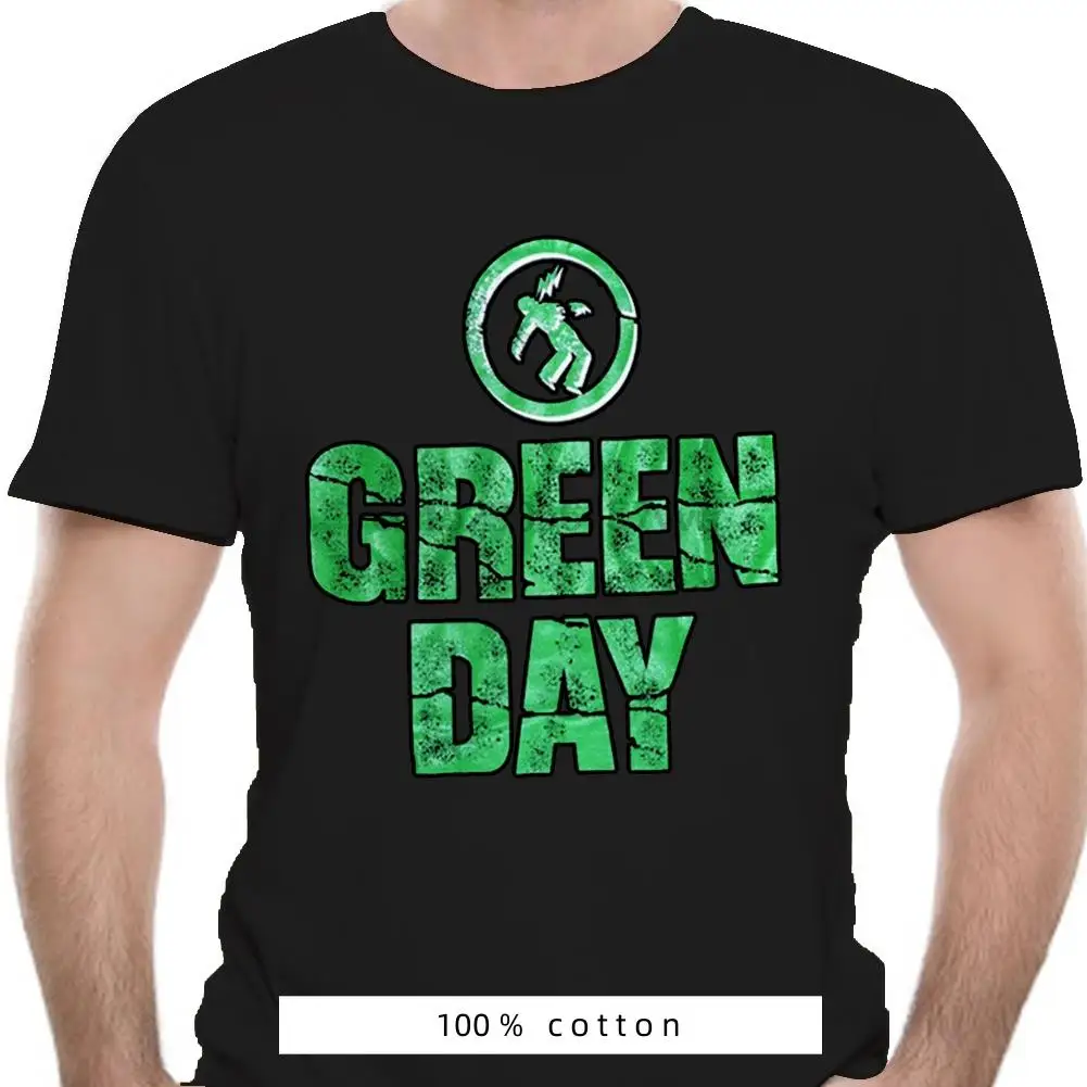 

Greenday - New Vintage Green Writing - Band T-Shirt fashion t-shirt men cotton brand teeshirt
