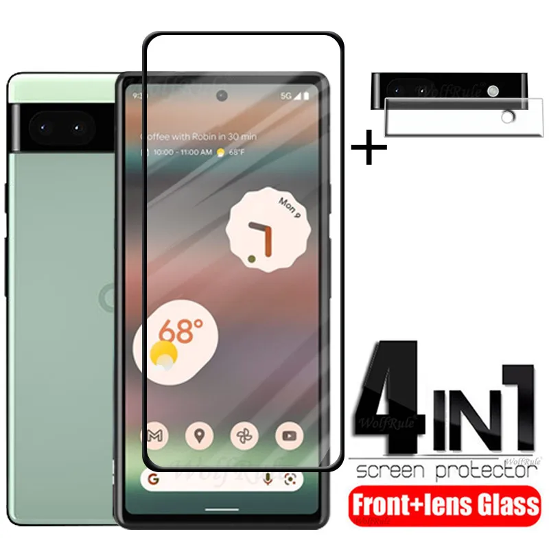 4-In-1 Per Google Pixel 6A Glass Per Google Pixel 6A Vetro Temperato Hd Screen Protector Per Google Pixel 6 A 5 5A 6A Lens Glass