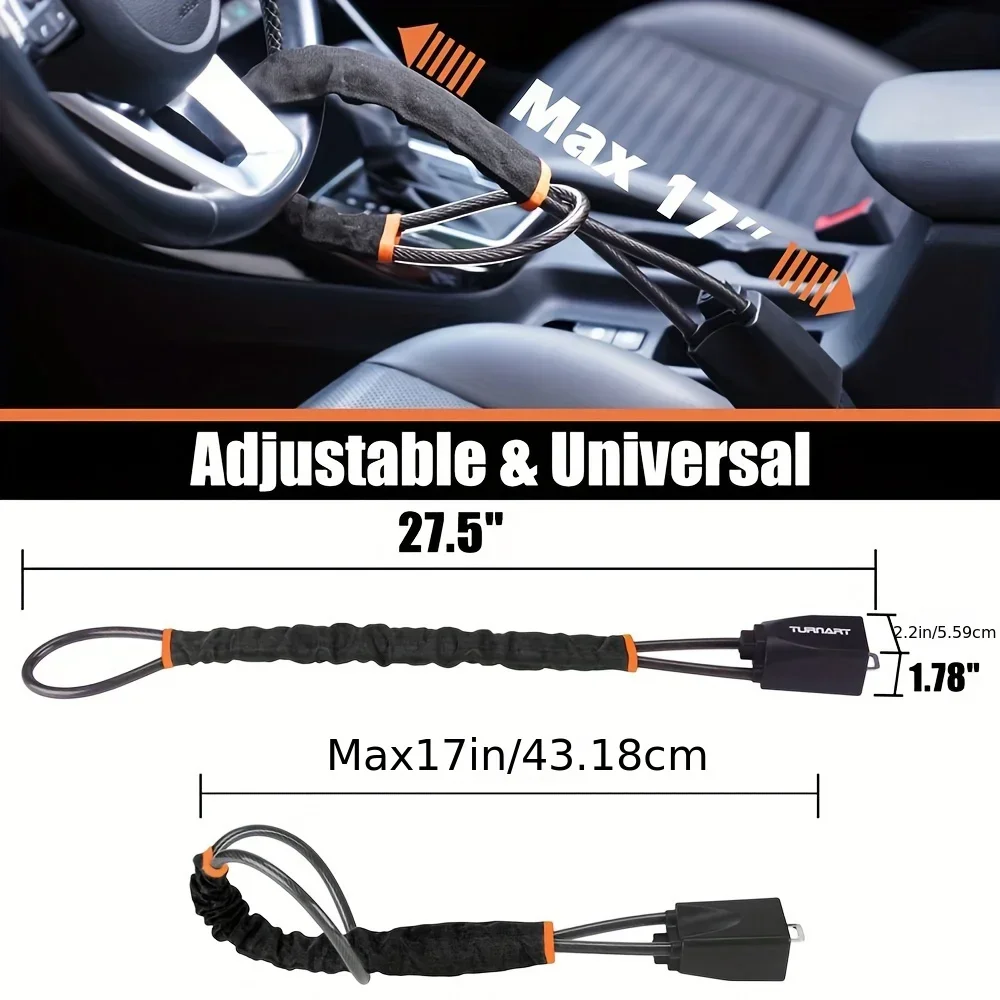 All-in-one Universal Anti-theft Device for Car Steering Wheel Safety Belt Buckle Steel Cable Steel Wire Rope