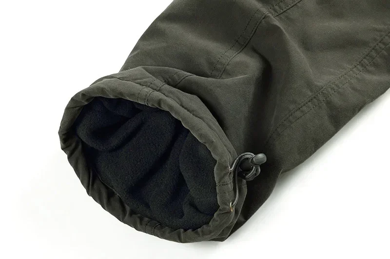 Winter Thick Fleece Casual Pants Men Cotton Hunting Tactical Baggy Cargo Pants Double Layer Plus Velvet Warm Thermal Trousers