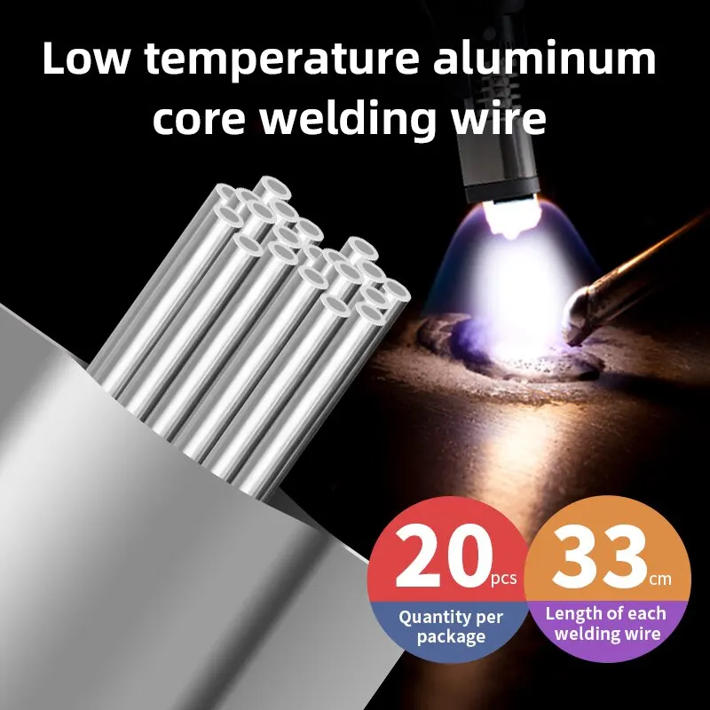 Low Temperature Easy Melt Aluminum Universal Welding Rod Cored Wire Rod Solder No Need Solder Powder Weld Bar for Propane Torch aluminum welding rods