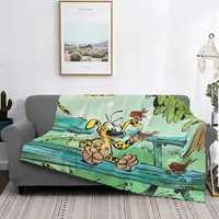 Belgium Comic Blanket Flannel Spring Autumn Marsupilami Feeding Birds Warm Throws For Winter Bedding 1