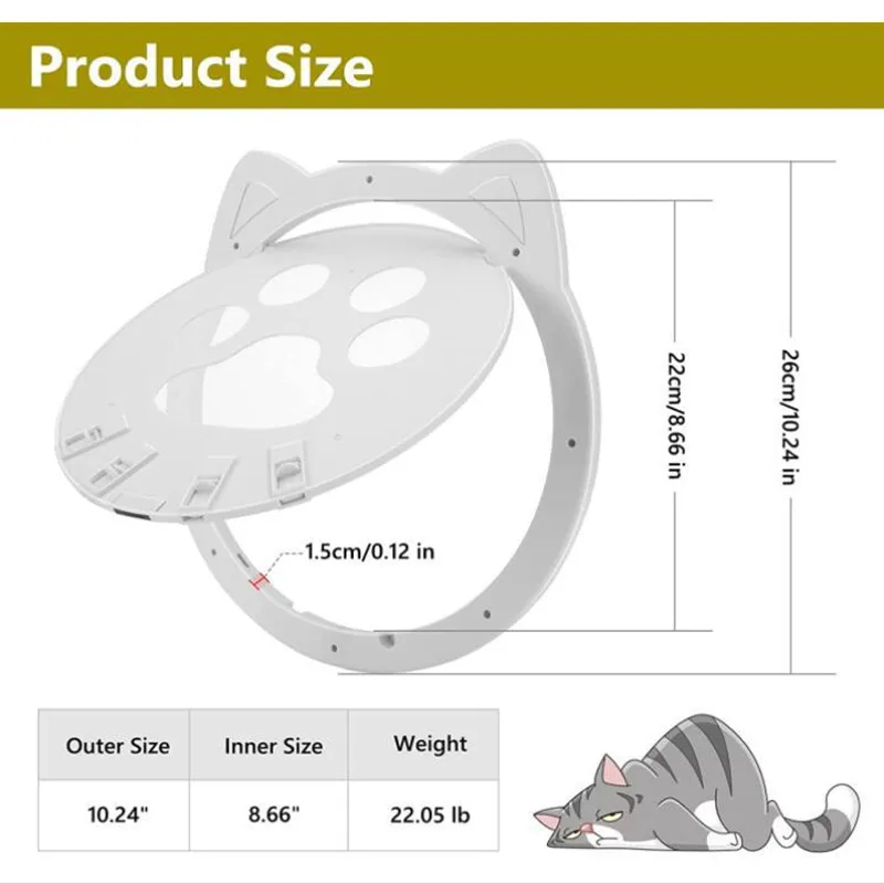Dog Cat Flap Door Pet Cat Inside Door Lockable Safe Screen Outdoor Magnetic Self-Closing Function Sturdy for Dogs Cats cat door,pet door