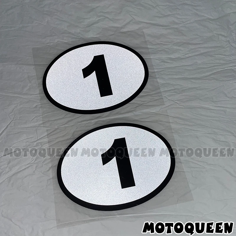 2x Nummer 123456789 Motorrad Auto Aufkleber ovale Kraftstoff tank Seiten abdeckung Wind Helm Aufkleber für Kawasaki Honda Suzuki Harley Indianer – Detail 11