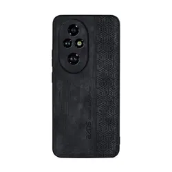Premium Ultrathin Cube Pattern Leather Phone Case - Full Protection Cover for Honor 200 Pro (Black)