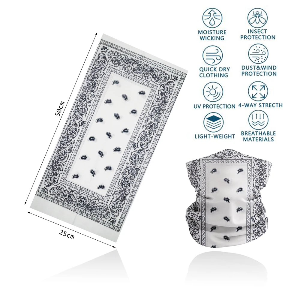 Bandannas Neck Gaiter Tube Men Women Seamless Breathable Face Shield
