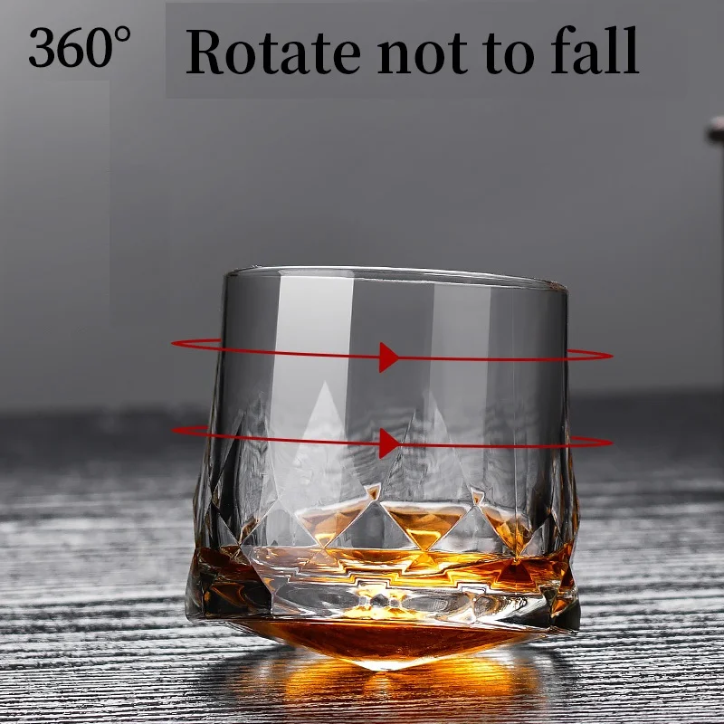 Novel Creative Thick Crystal Whiskey Tumbler Glass Spinning Tops Design Hammer Glasses Of Wine Brandy Cup Wineglass 1-6pcs