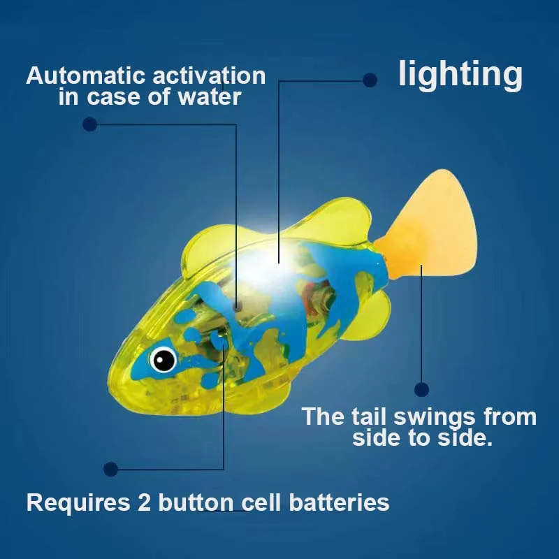 Baby Shower Luminous Induction Electric Fish Playing in Water Toy Simulated Electronic Fish for Interactive Swimming Robot Fish 4