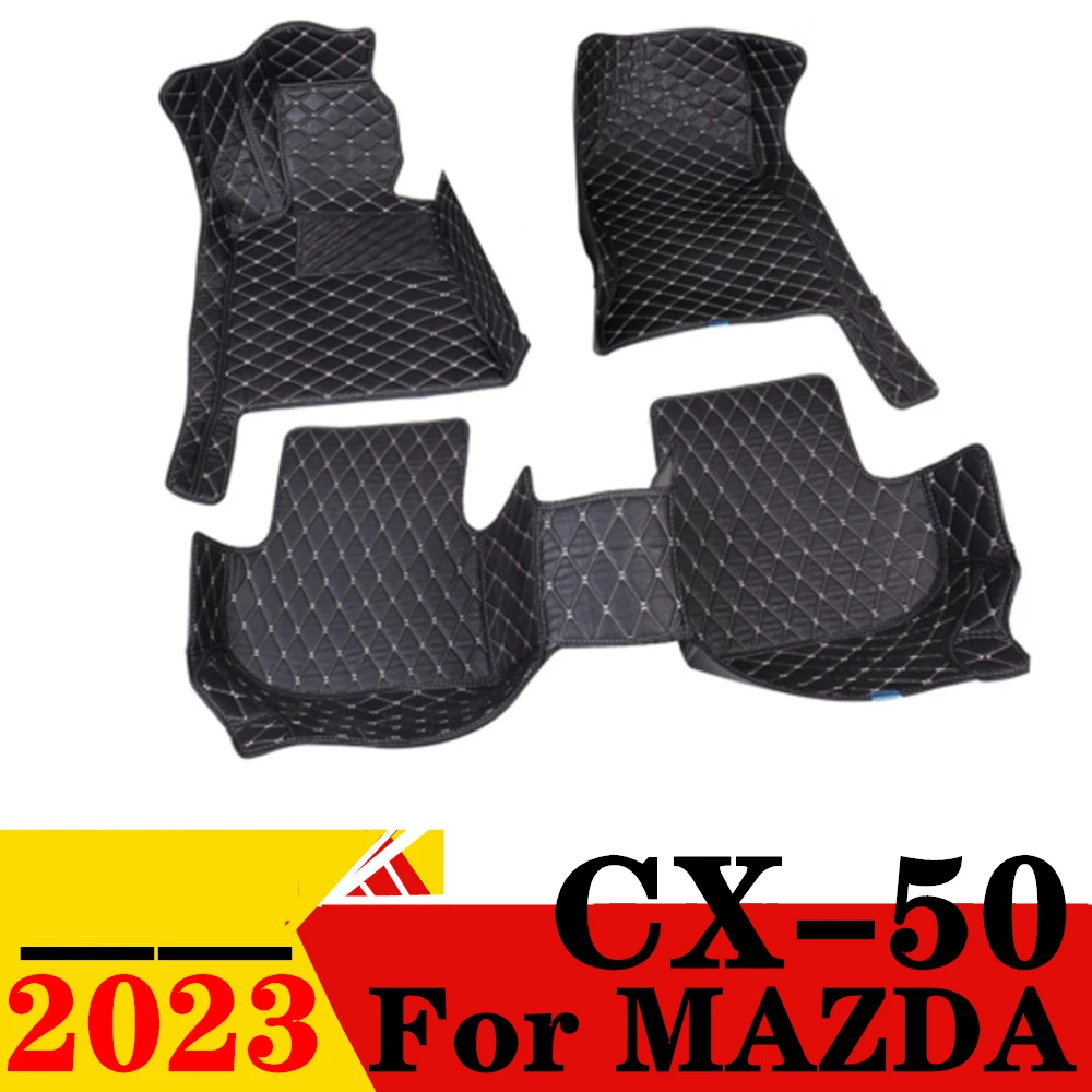 

Car Floor Mats For MAZDA CX-50 CX50 2023 Waterproof XPE Leather Custom Fit Front & Rear FloorLiner Cover Auto Parts Carpet