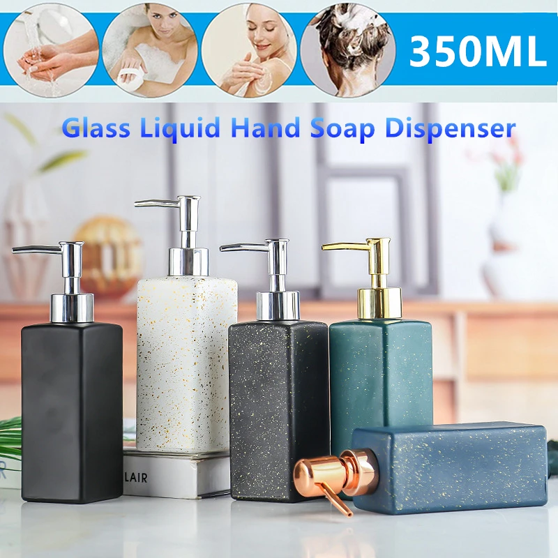 

1Pc European Press Type Hand Washing Liquid Glass Empty Bottle Toilet Shampoo Bath Liquid Bottle Cosmetics Lotion Sub Bottle