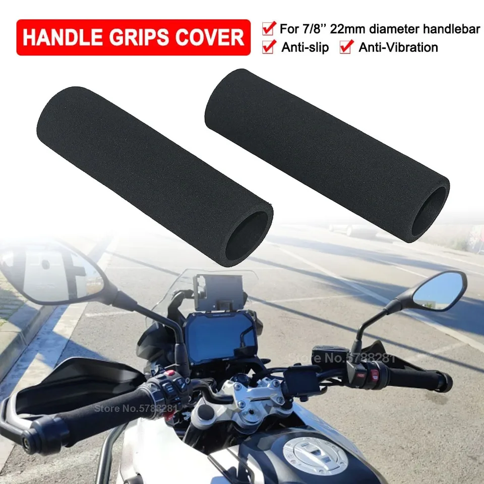 Universal Handlebar Grip Covers For BMW R1250GS, F750GS, F850GS, F800GS, G310GS – Black Foam
