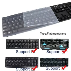 Universal Clear Silicone Keyboard Skin Cover - Waterproof & Dustproof Protection (Flat membrane)