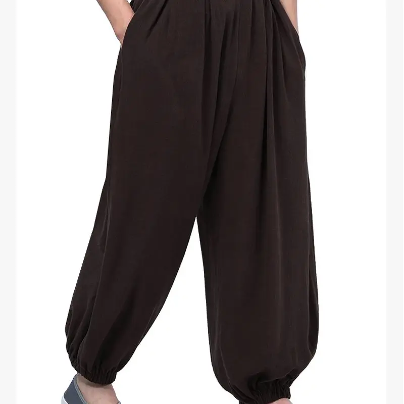 High Quality Cotton Buddhist Zen Buddha Bloomers Lay Pants Shaolin Monk Kung Fu Martial Arts Wushu Trousers Black/blue