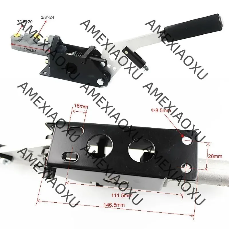 1pcs Adjustable Drift Hydraulic E-Brake Racing HandBrake Lever Grip with 0.75"Master Cylinder Hydraulic Drift