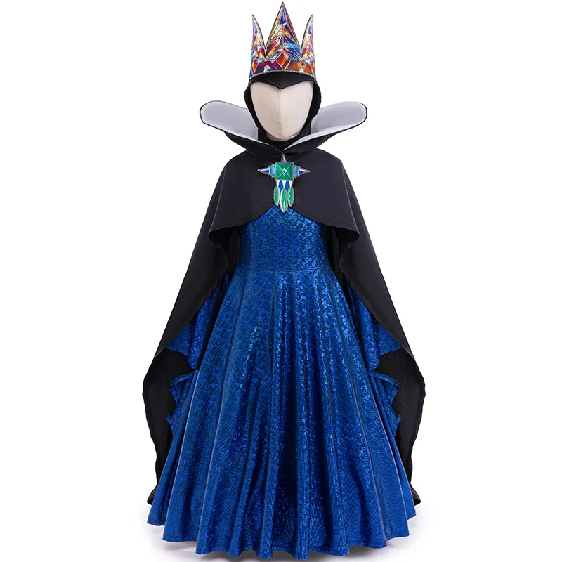 Snow White Poison Queen Cosplay Costume Halloween Carnival Costume Birthday Party Dress Up Children's 4-Piece Set 3-12Y