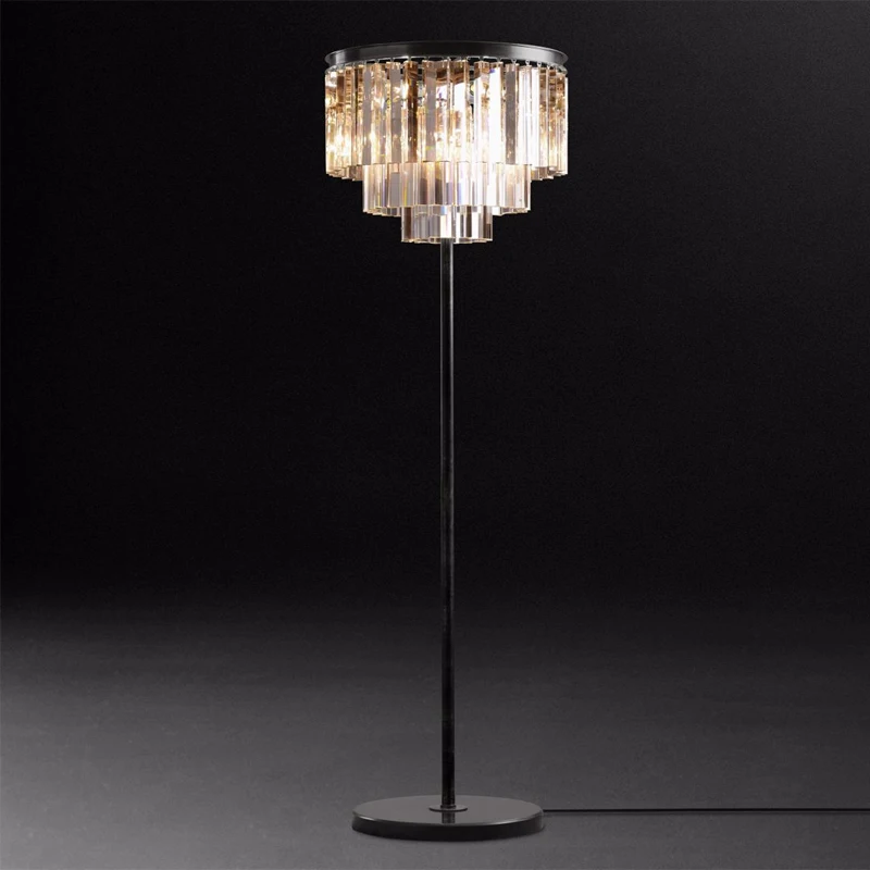 

American Modern Decoration Floor Lamps Luxury Hotel Crystal Floor Light Nordic Retro Bedroom Fashion Indoor Creative Lighting