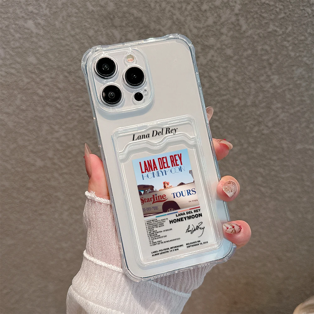 thumbnail image 1 of Funda de sujeción de tarjeta de cantante Kraft Lana Del Rey para iPhone 15 14 13 12 11 Mini Pro Max X XR XSMax 6S 6 7 8 Plus SE20, cubierta anticaída, 1 of 5