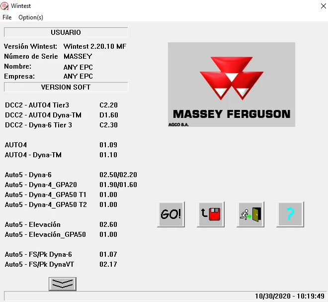

Massey Ferguson WinTest 2.20.10