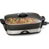 16-inch Electric Foldaway Skillet, Black,compact storage,deluxe nonstick surface,heat control removed,dishwasher safe 1