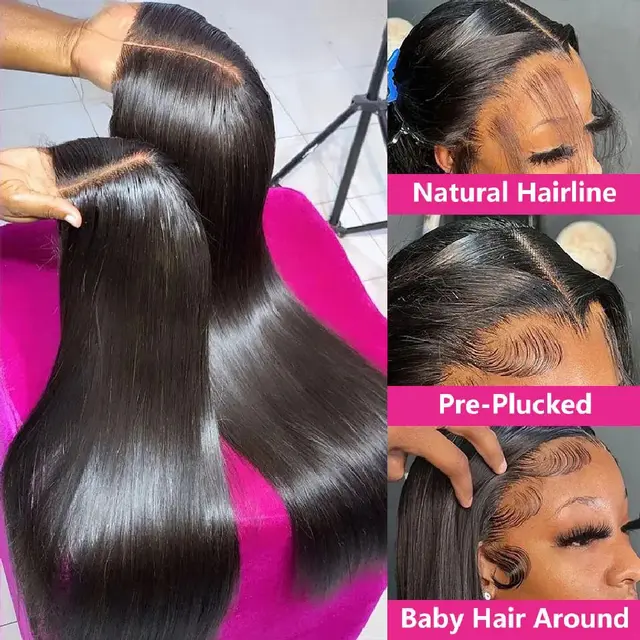 Wear And Go 5x5 9x6 Straight Glueless Wig Human Hair Ready To Wear Brazilian Lace Front Closure Wigs For Black Women Preplucked 4