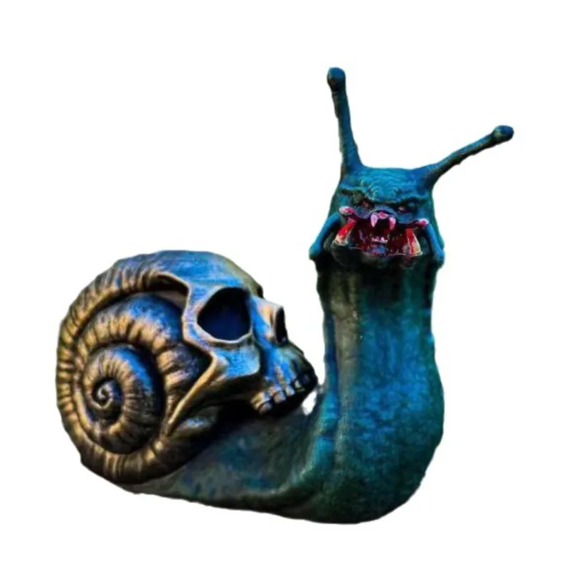 

Snail Figurines Snail Skull Sculpture Gothic Decoration Alien Snail Statue Figurine Craft Horror Skeleton Desktop Ornament Decor