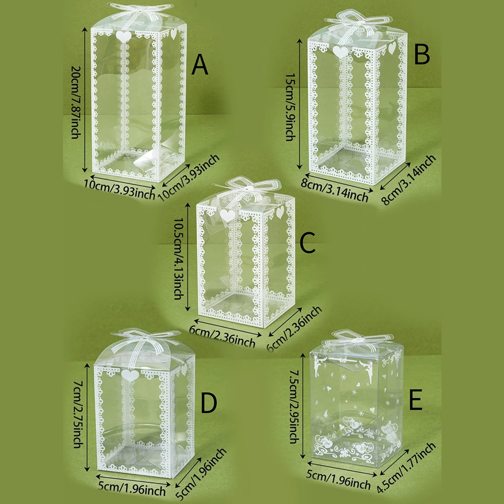 10Pcs Transparent PVC Candy Favor Gift Packaging Boxes, Clear Plastic Wedding Party Bir... - SKU PCGB1022 - UGI Packaging