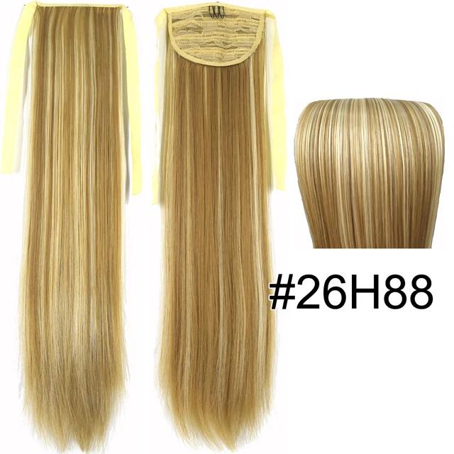 TOPREETY Synthetic Fiber Heat Resistant Straight Ribbon Ponytail Extensions 1006 26H88