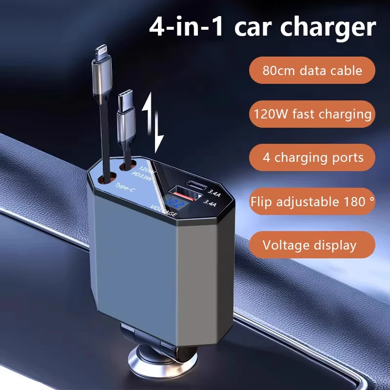 Car Charger PD QC3.0 USB C 100W