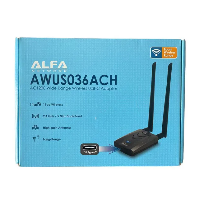 新品 未開封】ALFA AWUS036ACH V2 無線LAN USBアダプターハイパワー 