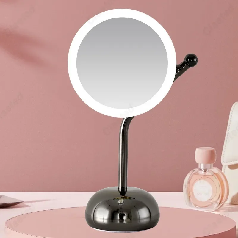 LED Infinite Dimming Female Makeup Desk Lamp with Adjustable Angle Touch Up USB Charging Port 360&deg;circular Light Free Adjustment