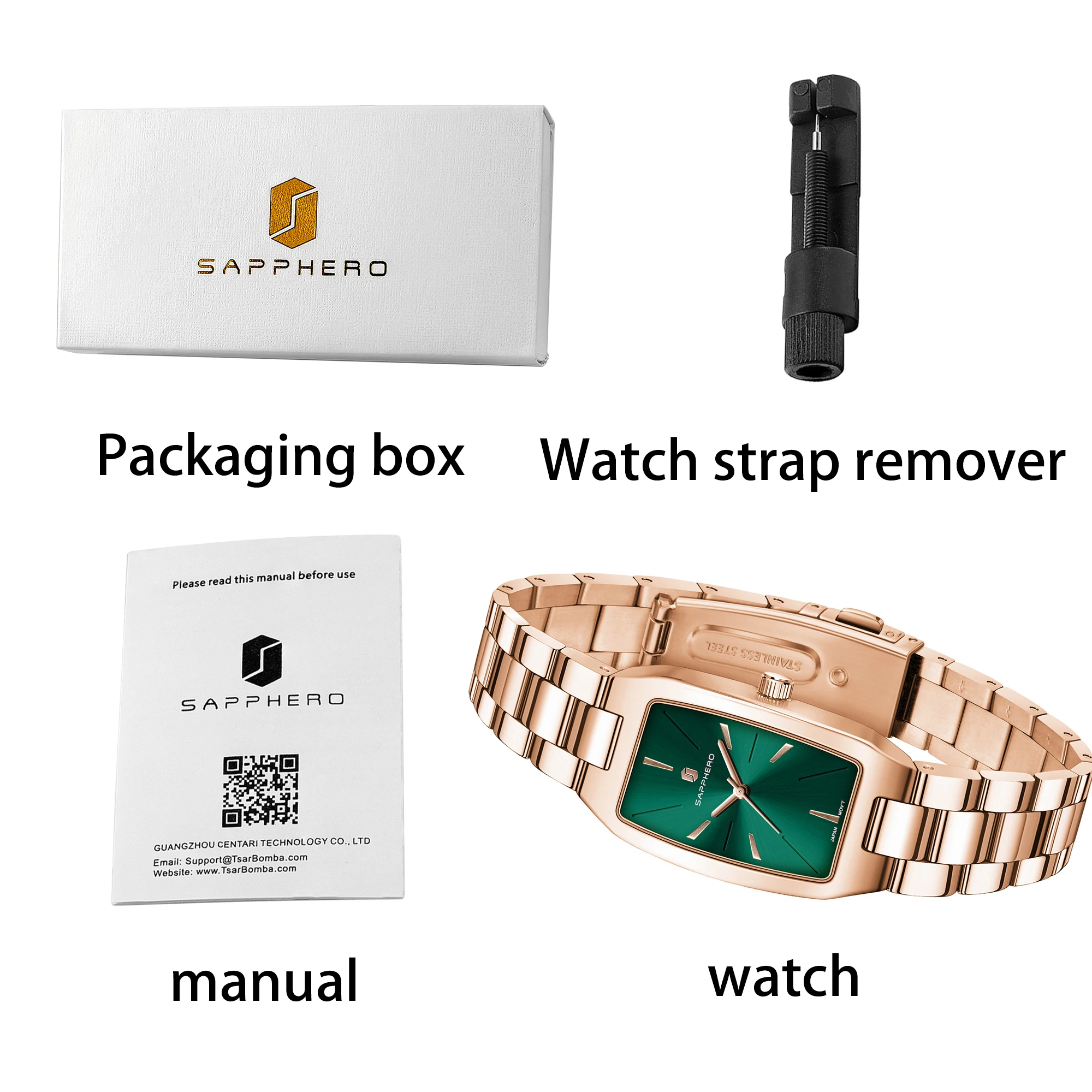 SAPPHERO Fashion Women Quartz Watch Ultra Thin Stainless Steel Strap Seiko Movement Pretty Packaging Gift Wrist Watch 6