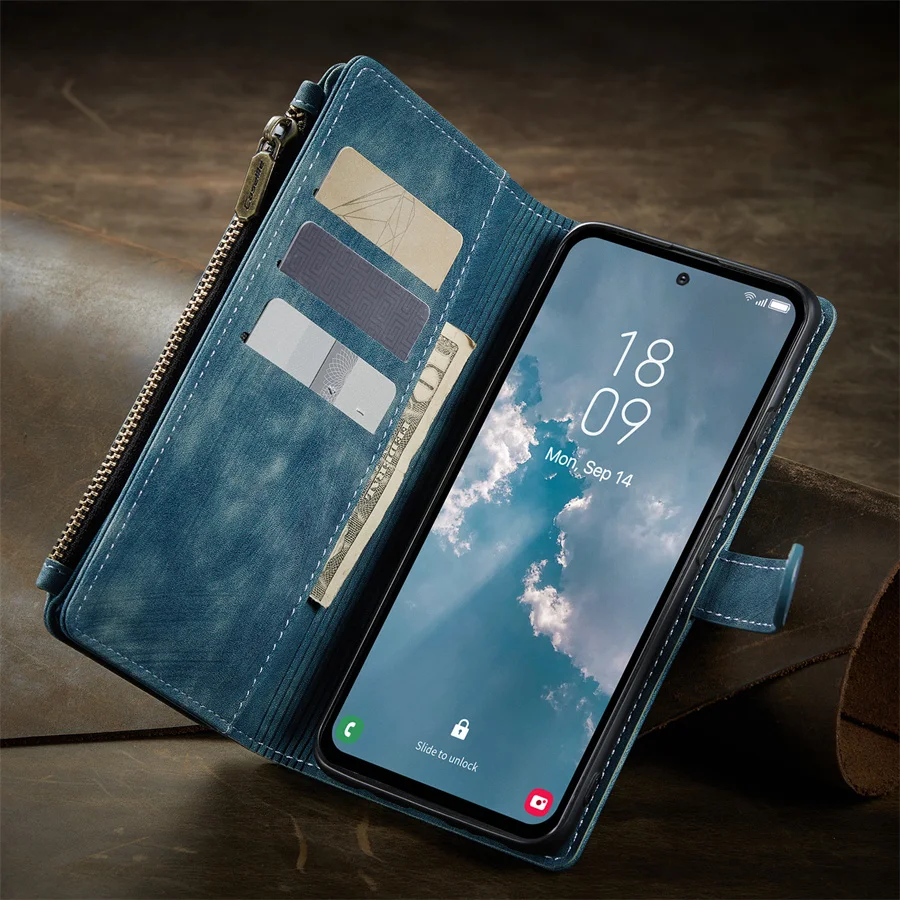 A54 5G S24 Ultra Case For Samsung A52 S S23 S22 Case Wallet Card Holder Strap Leather Case A72 A34 A33 A51 A50 S24 Phone Case