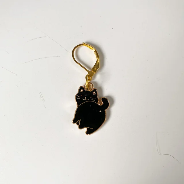 Rajzfilm Fekete Macska Eltávolítható Öltésjelzők Horgolt Jelző A Kötéshez - Image 2