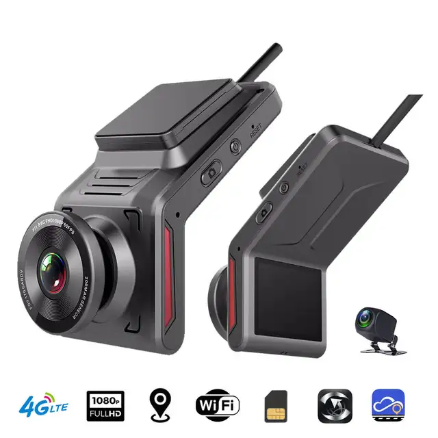4G Mini Dual Dash Cam FHD 1080P WiFi GPS Tracker Live Remote Monitor Loop Video Recording 24H Parking Guard Night Vision