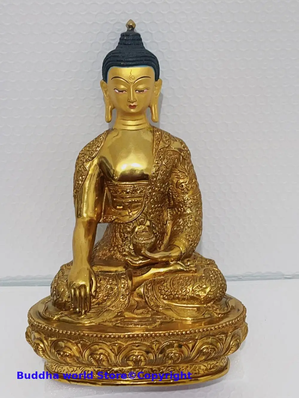 

51% OFF 12" Large 32cm Tibet temple Buddhism gilding COPPER Sakyamuni Buddha statue HOME Family safe health Effective protection