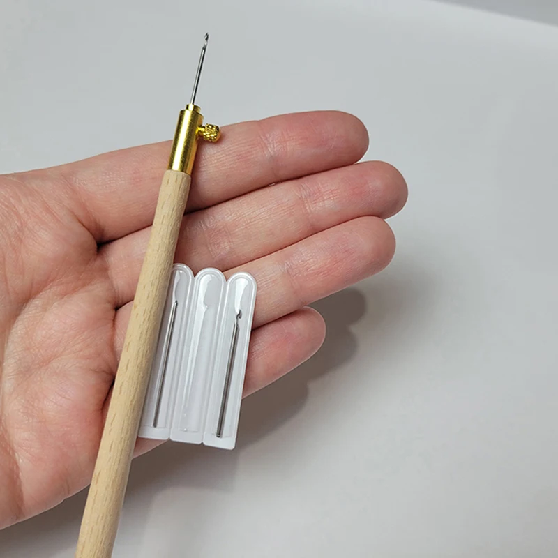Embroidery Kit Embroidery Punch Needle with 3 Needles Punch Pen Embroidery Cross Stitch Craft Kit French Crochet for Sewing Knitting
