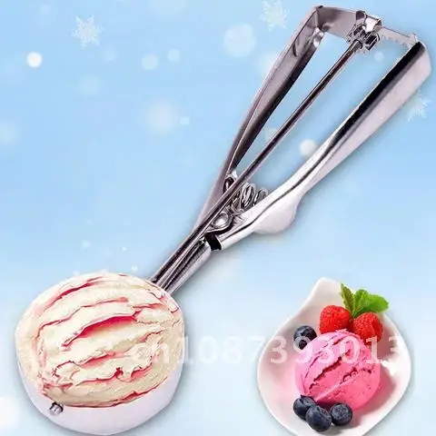 

Kitchen Tools Stainless Steel Spring Handle Ice Cream Scoop 3 Size Mash Potato Watermelon Ball Scoop Home Kitchen Accessories