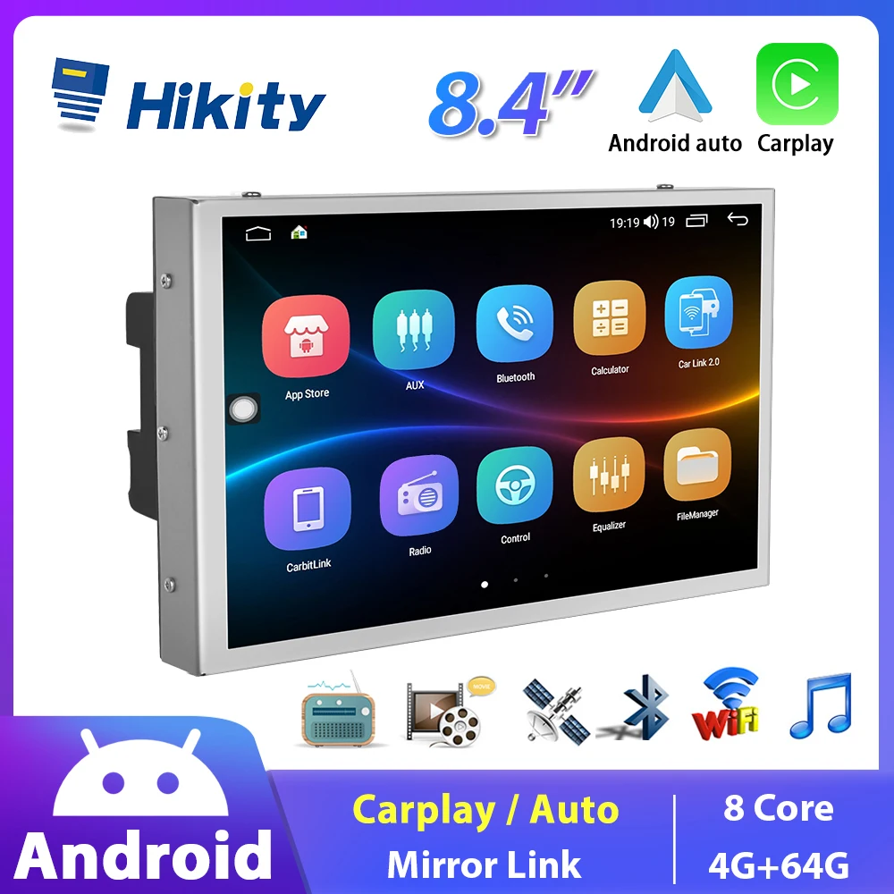 

Hikity 8-core GPS Car Radio Stereo 8.4 '' WIFI Carplay DSP BT Autoradio AM RDS FM Receiver For Jeep Cherokee/Grand Commander