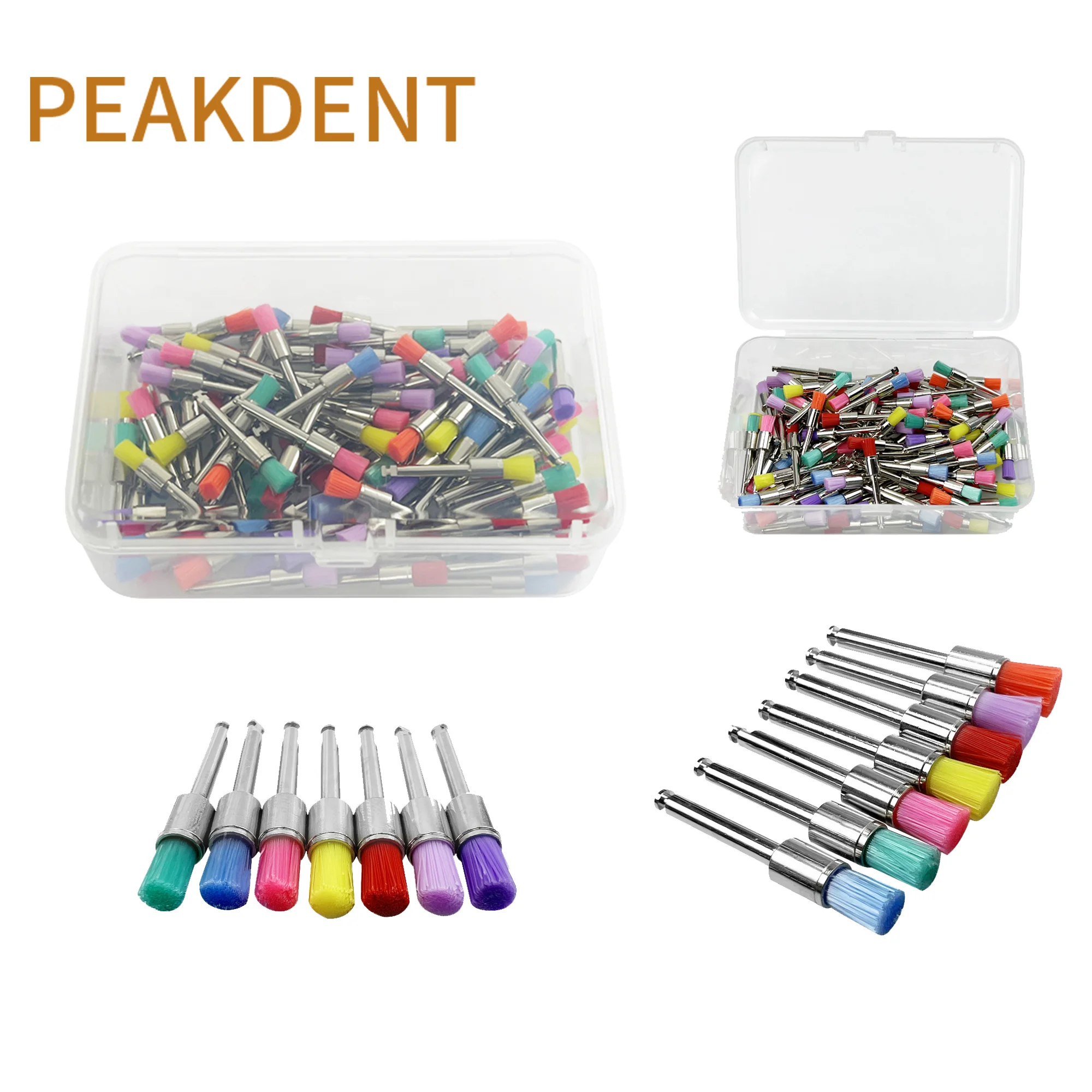 100pcs/Box Dental Polishing Brush Color Polisher Brushes Oral Plastic Consumables Flat Type