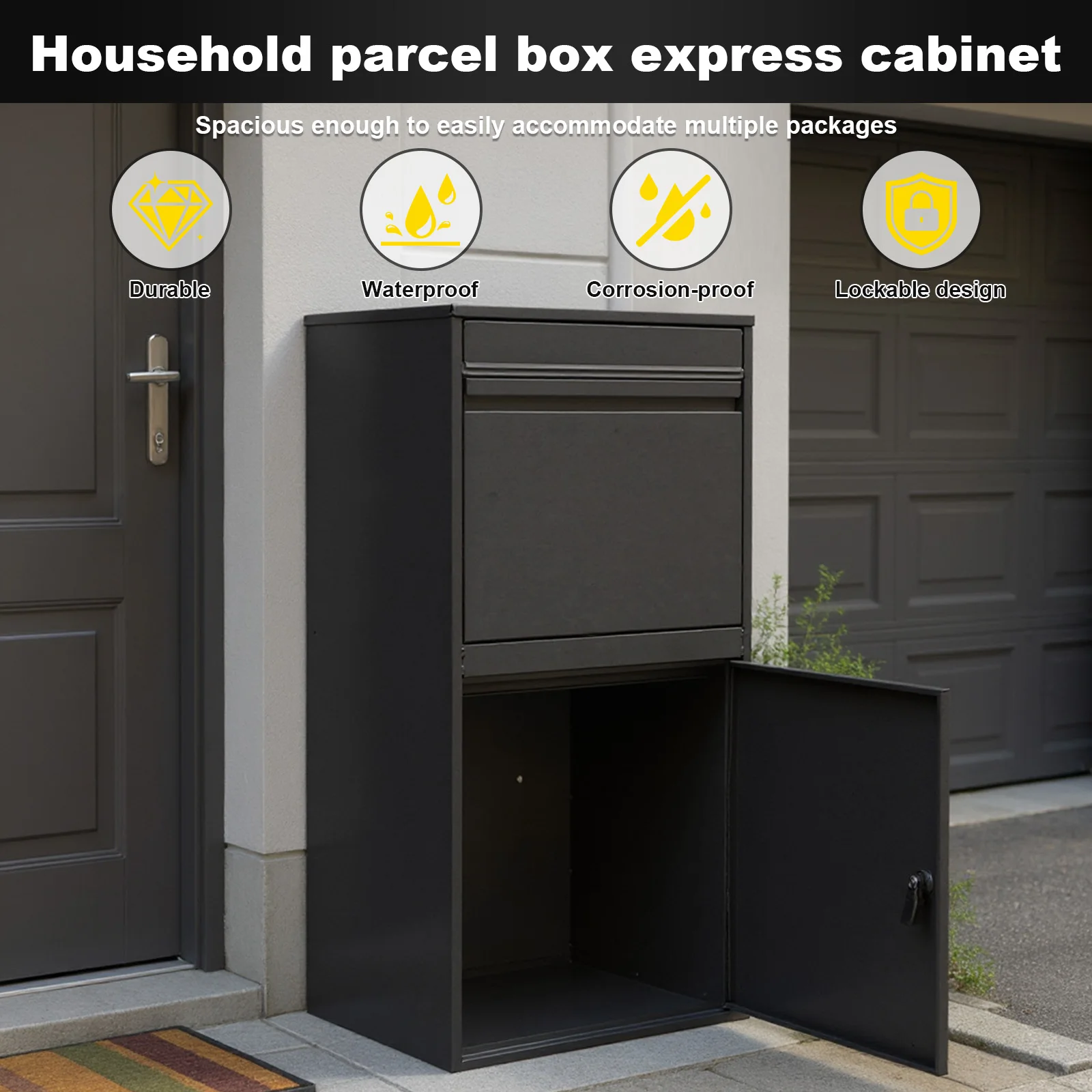 Package Delivery Boxes for Outside Extra Large Parcel Drop Boxes Anti-Theft Galvanized Steel Waterproof Package Delivery Box