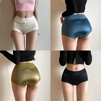Culotte en soie, jolis slips, sous-vêtements doux, taille moyenne, élégance, Lingerie Sexy pour filles 5