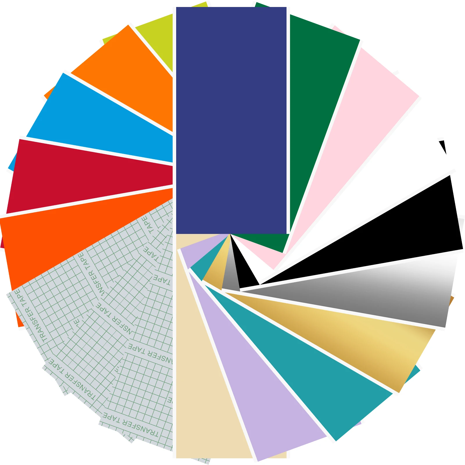 18Pcs Smart Adhesive Vinyl Sheets with Transfer Film PVC Colorful Vinyl Sheets No Residual Smart Adhesive Craft Compatible
