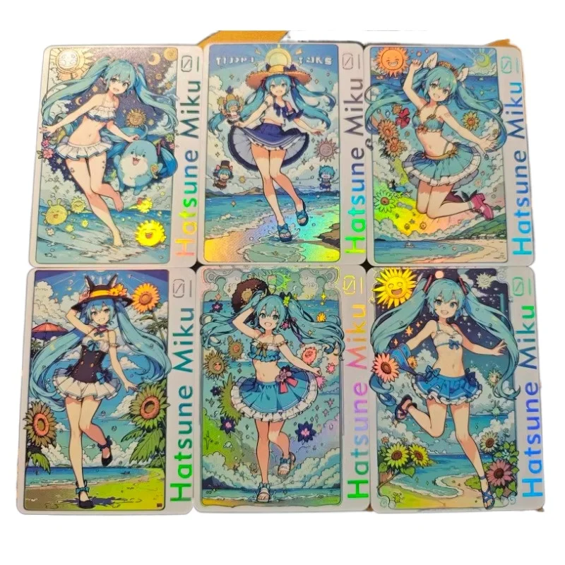 

6pcs/set anime animation game peripheral rare collection Kawaii sexy beauty flash card boy hobby girl toy birthday gift