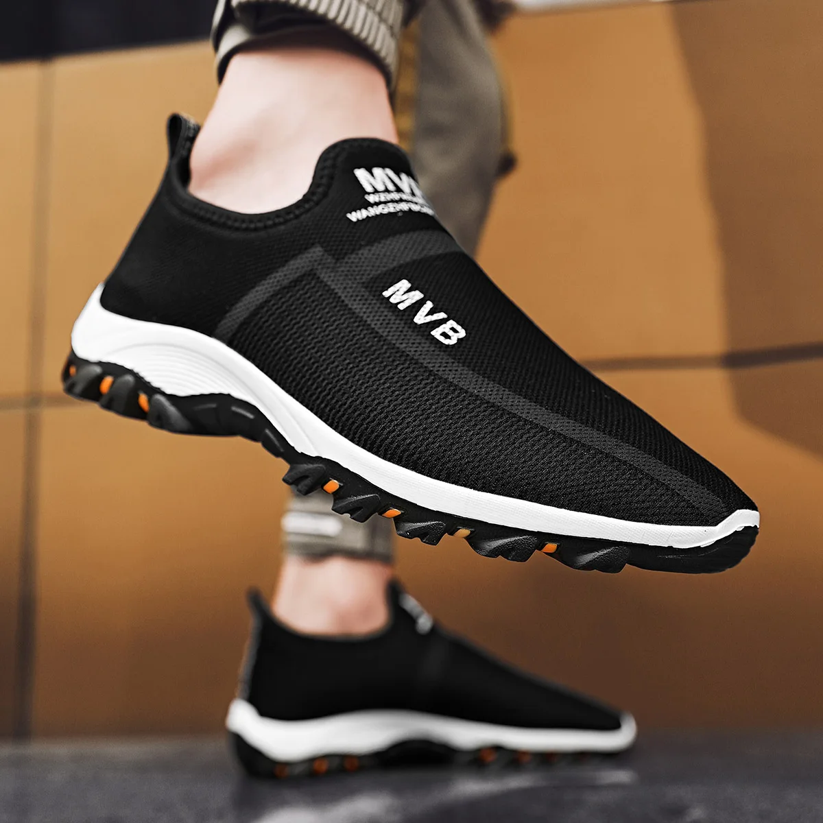 Zapatos De Trekking Ligeros Para Hombre - Antideslizantes, Transpirables, Con Elevación, Sin Cordones