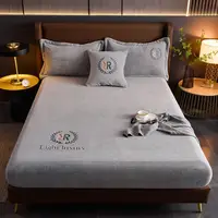 Winter Plush Elastic Fitted Sheet Couple Double Bedspread on The Bed Linen Mattress Pad Cover 90 150 180x200  Warm Deep Pocket 1
