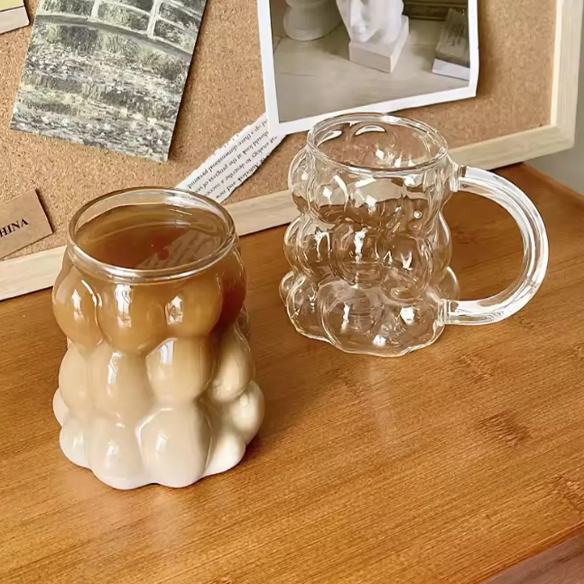 Ins Style Transparent Glass Cup Irregular Heat Resistant Coffee Mug
